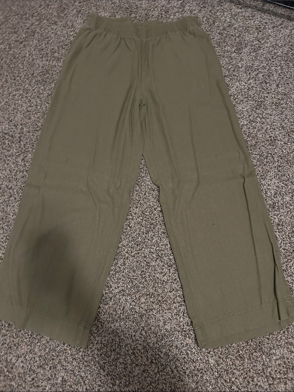 Old Navy Olive Green Elastic-Waist wide leg pant